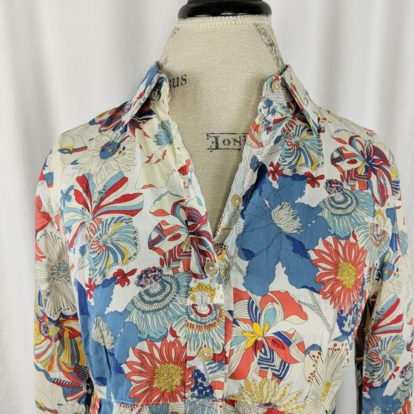 Miki Thumb Floral Button-Up Blouse Sz M - Picture 2 of 9